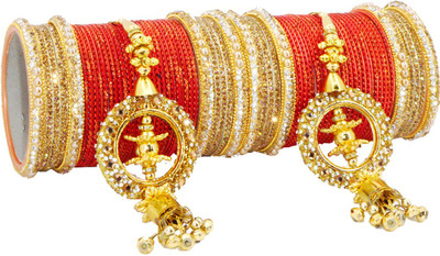 PRETTY GEMS Metal Zircon Bangle Set(Pack of 68)