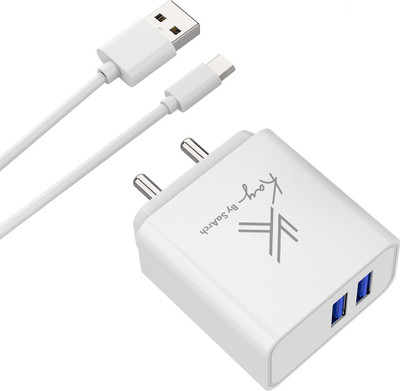 Kay By SaArch 12 W 2.4 A Wall Charger for Mobile with Detachable Cable(White, Cable Included)