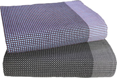 Tharunsha Elite Checkered Single AC Blanket for  AC Room(Cotton, BLUE,BLACK)