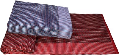 Tharunsha Elite Checkered Single AC Blanket for  Mild Winter(Cotton, BLUE,RED)