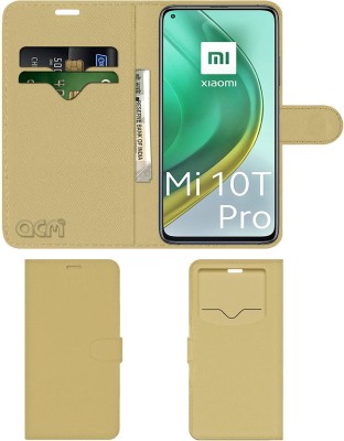 ACM Flip Cover for Mi 10T Pro 5G(Gold, Cases with Holder, Pack of: 1)