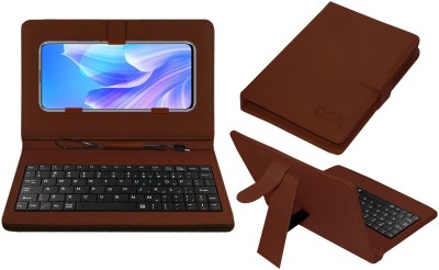 ACM Keyboard Case for Huawei Enjoy 20 Plus 5G(Brown, Cases with Holder, Pack of: 1)