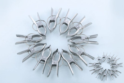 ALROZA Premium C Heavy Quality Steel Cloth Hanging Clips Set of 36 Pieces (3 Dozen) Cloth Clips Steel Cloth Clips(Silver Pack of 36)