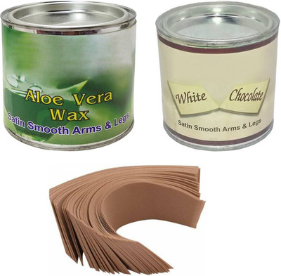 Zhunmun Aloe vera and White Chocolate wax with 70 waxing Strip (3 Items in the set)(3 Items in the set)