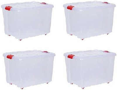 NEELESHWARI Plastic Utility Container  - 25 L(Pack of 4, Clear)