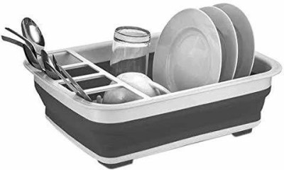 VVG TRADERS 3 in1 foldable silicon fruits & vegetables washing bowl with draining, chopping board, fruit tray, ice bucket Silicone Cutting Board Plastic Cutting Board(Grey Pack of 1 Dishwasher Safe)