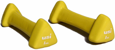 usi Vinyl Dumbbell, Vinyl Dumbbell 1 Kg Pair, Dumbbells Set , VDB1 Dumbbells Fixed Weight Dumbbell(2 kg)