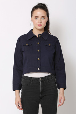 J R FASHION 3/4th Sleeve Solid Women Jacket