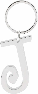 gtrp J Letter/Alphabet Big Size Premium Metallic Keychain Key Chain