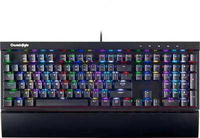 Cosmic Byte CB-GK-11 Black Eye Aluminium Mechanical, Real RBG Backlit with Effects Brown Switch Wired USB Gaming Keyboard