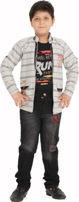 Arshia Fashions Boys Party(Festive) T-shirt Jeans(Black)