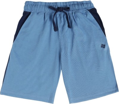 Dollar Short For Boys Casual Solid Cotton Blend(Blue, Pack of 1)