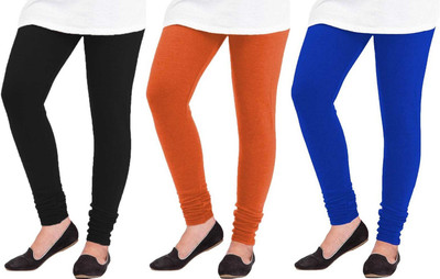 Swastik Stuffs Western Wear Legging(Black, Orange, Blue, Solid)
