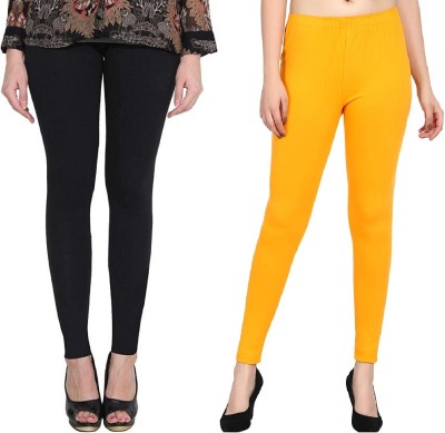 Khalifa Ethnic Wear Legging(Black, Yellow, Solid)