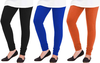 Swastik Stuffs Western Wear Legging(Black, Orange, Blue, Solid)