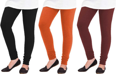 Swastik Stuffs Western Wear Legging(Black, Orange, Maroon, Solid)