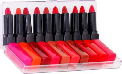 Shopeleven Matte Mini Red Edition Lipstick Set Of 10(Red, 15 g)