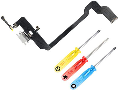 Shockware USB Charging Port Board Flex_30 iPhone XS Silver Charging Connector Flex cable