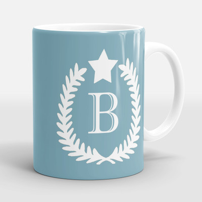 Sublikraft Letter B with Star Printed Ceramic Coffee Mug(330 ml)