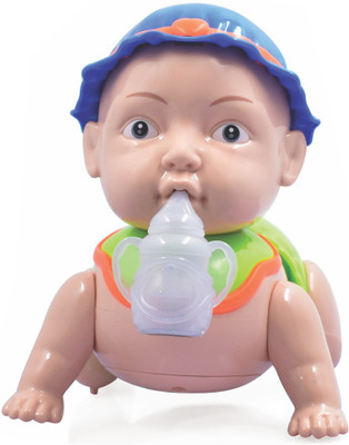 AS TRADERS Cute Crawling and Talking Baby Toy(Beige)