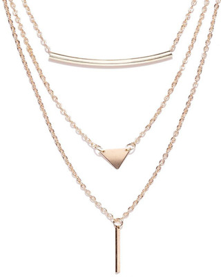 Oomph Gold Multi Layered Multi-Strand Charm Fashion Gold-plated Plated Alloy Layered