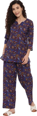 Shipoo 4u Women Printed Blue Top & Pyjama Set