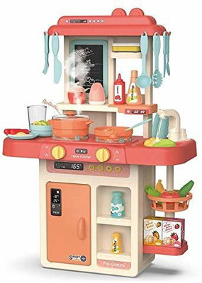 Jagrita 42pcs high quality 62CM toy kitchen sets plastic table can spray with light and music and real water