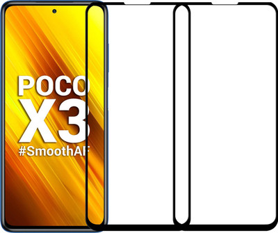 Karpine Edge To Edge Tempered Glass for Poco X3(Pack of 2)