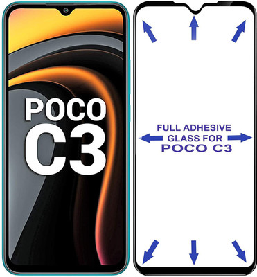 LIKEDESIGN Edge To Edge Tempered Glass for Poco C3(Pack of 1)