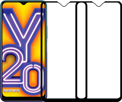 Karpine Edge To Edge Tempered Glass for Vivo Y20, Vivo Y20i(Pack of 2)