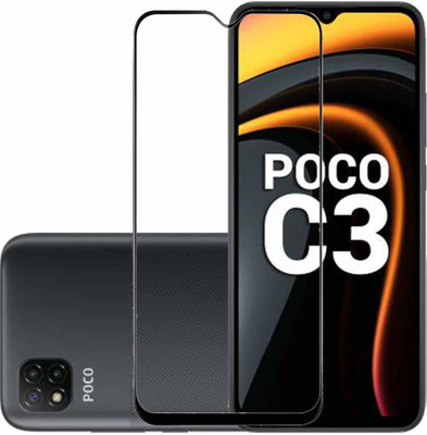 HRV Edge To Edge Tempered Glass for Poco C3(Pack of 1)