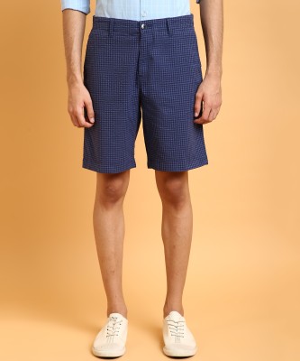 TOMMY HILFIGER Checkered Men Blue Regular Shorts