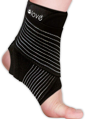 ELOVE Ankle Support and Compression Brace for Sports Injuries & Exercise, Pain Relief Ankle Support(Black, Blue)