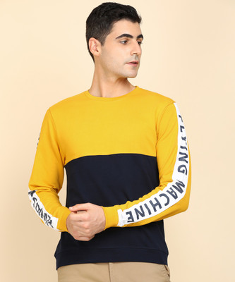 Sleeve Color Block Men Sweatshirt 