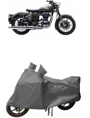 RPSENTTERPR Waterproof Two Wheeler Cover for Royal Enfield(Battle Green, Grey)