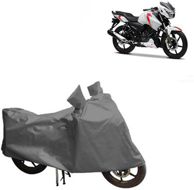 MOTOWORLD Waterproof Two Wheeler Cover for TVS(Apache RTR 160, Grey)