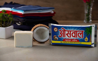 OSWAL Soap With Milk And Coconut for bath / washing Detergent Bar(400 g, Pack of 4)