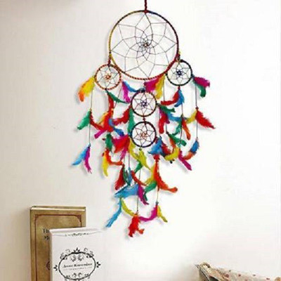lucky dream crafts Feather Dream Catcher(22 inch, Multicolor)