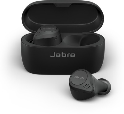Jabra Elite 75t With Active Noise Cancellation enabled Bluetooth Headset(Black, True Wireless)