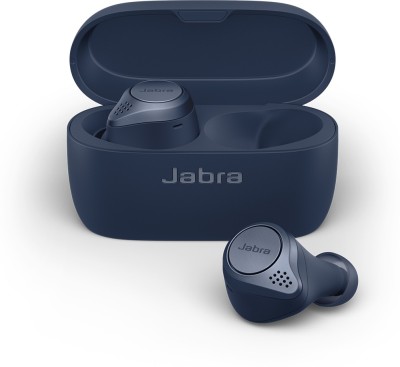 Jabra Elite Active 75t Active Noise Cancellation enabled Bluetooth Headset(Navy, True Wireless)