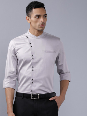 HIGHLANDER Men Solid Casual Grey Shirt