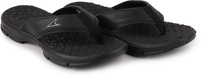 POWER Men Flip Flops(Black , 7)