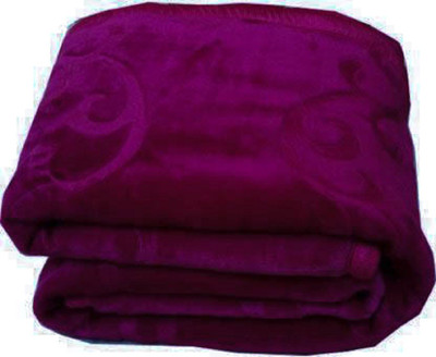 AUBORON Self Design Double Woollen Blanket for  Heavy Winter(Woollen Blend, Wine)
