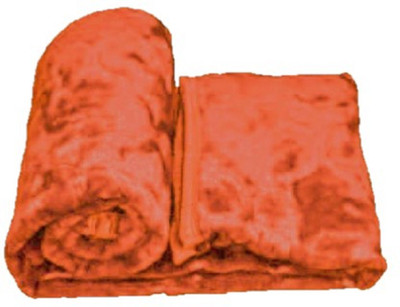 AUBORON Self Design Double Woollen Blanket for  Heavy Winter(Woollen Blend, Orange)
