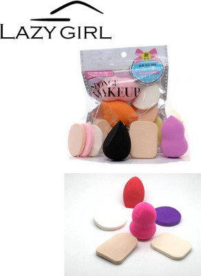 lazygirl 6 in 1 makeup sponge and Puff set for make up(Pack of 6)