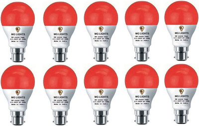 mg lights 5 W Basic Arbitrary B22 LED Bulb(Red, Pack of 10)