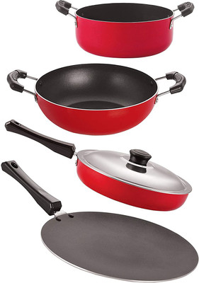 NIRLON CT12_FP12_KD14_CS22 Non-Stick Coated Cookware Set(PTFE (Non-stick), Aluminium, 4 - Piece)