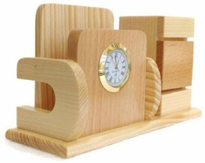 Vibgyor Products 2 Compartments Wood Desk(Beige)