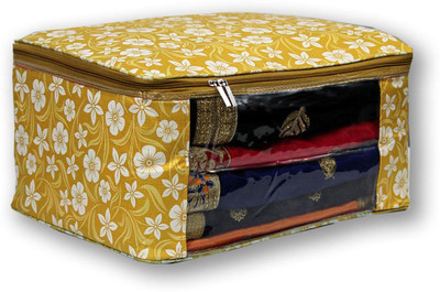 bapu creation Premium White Flower with Yellow Background Wardrobe storage Bag(Yellow)