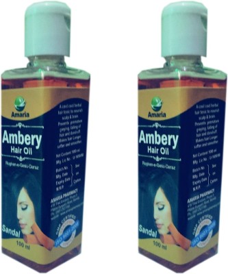 AMBERY SANDAL AMLA HAIR OIL FOR LONG , HEALTHY, AND STRONG HAIR . 2 PACK OF 100 ML BOTTLE = 200 ML Hair Oil(100 ml)